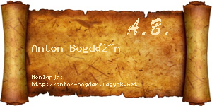 Anton Bogdán névjegykártya